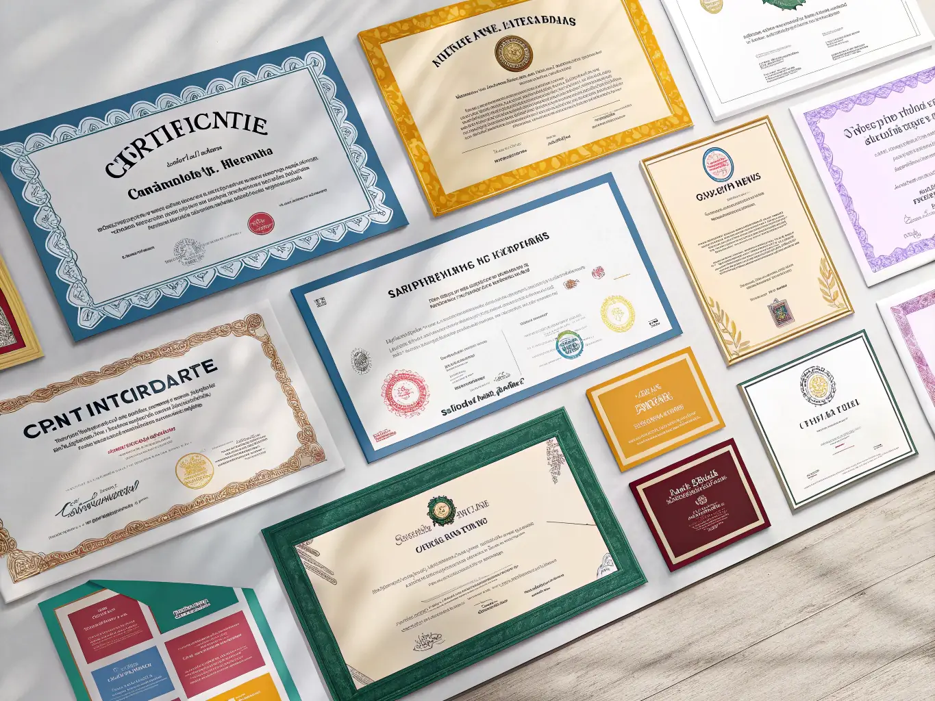 A collage showcasing various certifications held by DataTel 360 technicians, emphasizing their expertise in telecommunications and IT services.