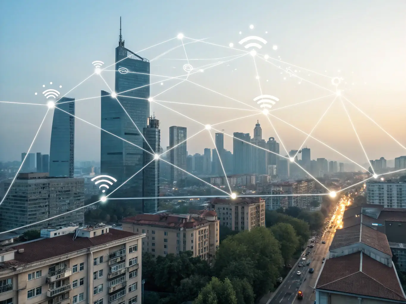 A network diagram illustrating internet failover setup, showing primary and backup connections ensuring continuous internet service.