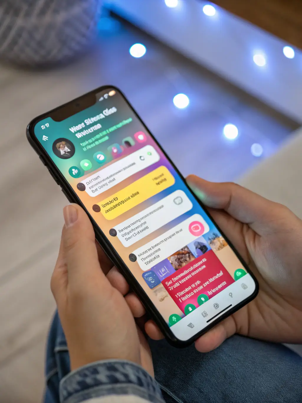 A smartphone displaying an SMS message being converted into an email, highlighting the convenience of unified communications for healthcare professionals.