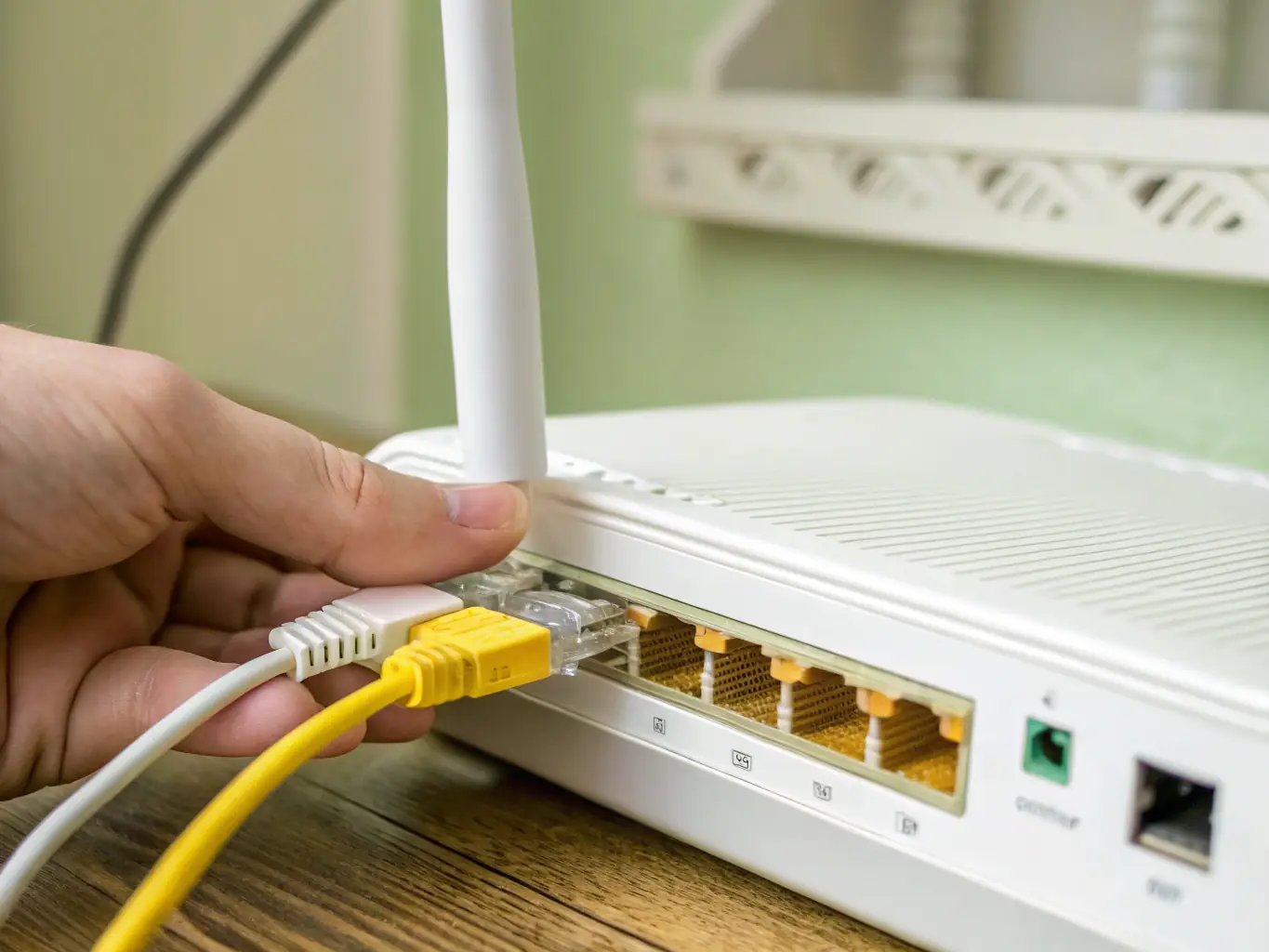 A close-up shot of a Cat 6 cable being professionally terminated into a keystone jack, highlighting the precision and quality of the installation.