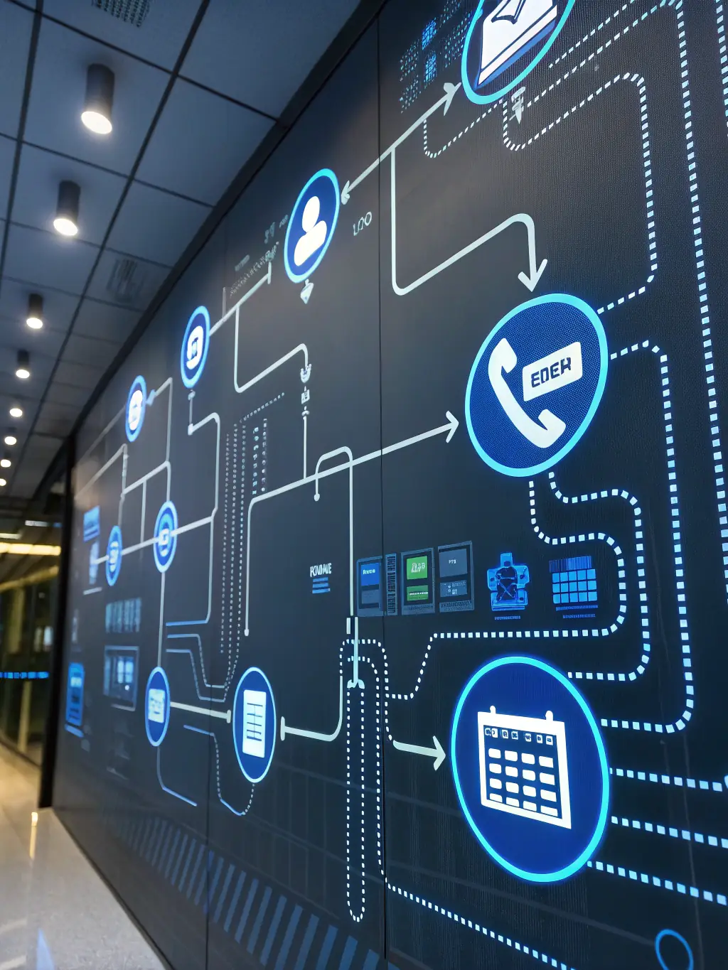 A visual representation of call queues, showing organized and efficient call handling in a dealership environment.