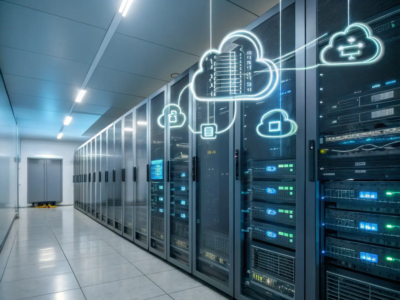 An image depicting a secure cloud server with a church building overlayed, symbolizing the secure and reliable nature of cloud-based VoIP systems for churches.