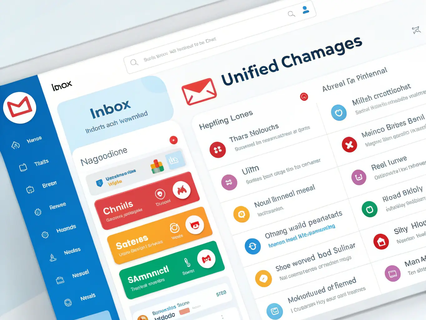 An image depicting an organized inbox with voicemails converted to text, illustrating the voicemail-to-email feature of the VoIP system.