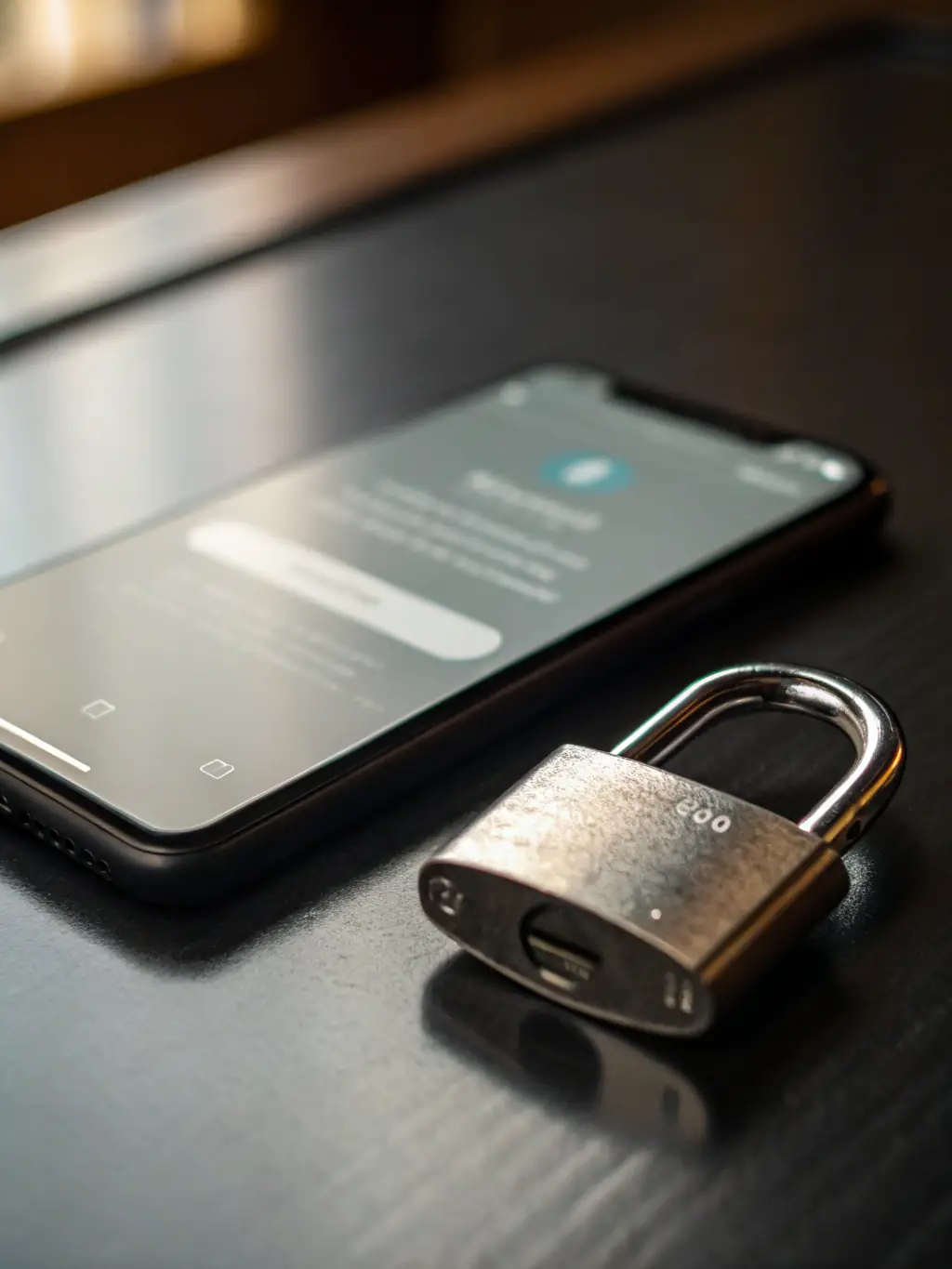A secure lock icon overlaid on a smartphone displaying a VoIP call interface, emphasizing the security of the platform.
