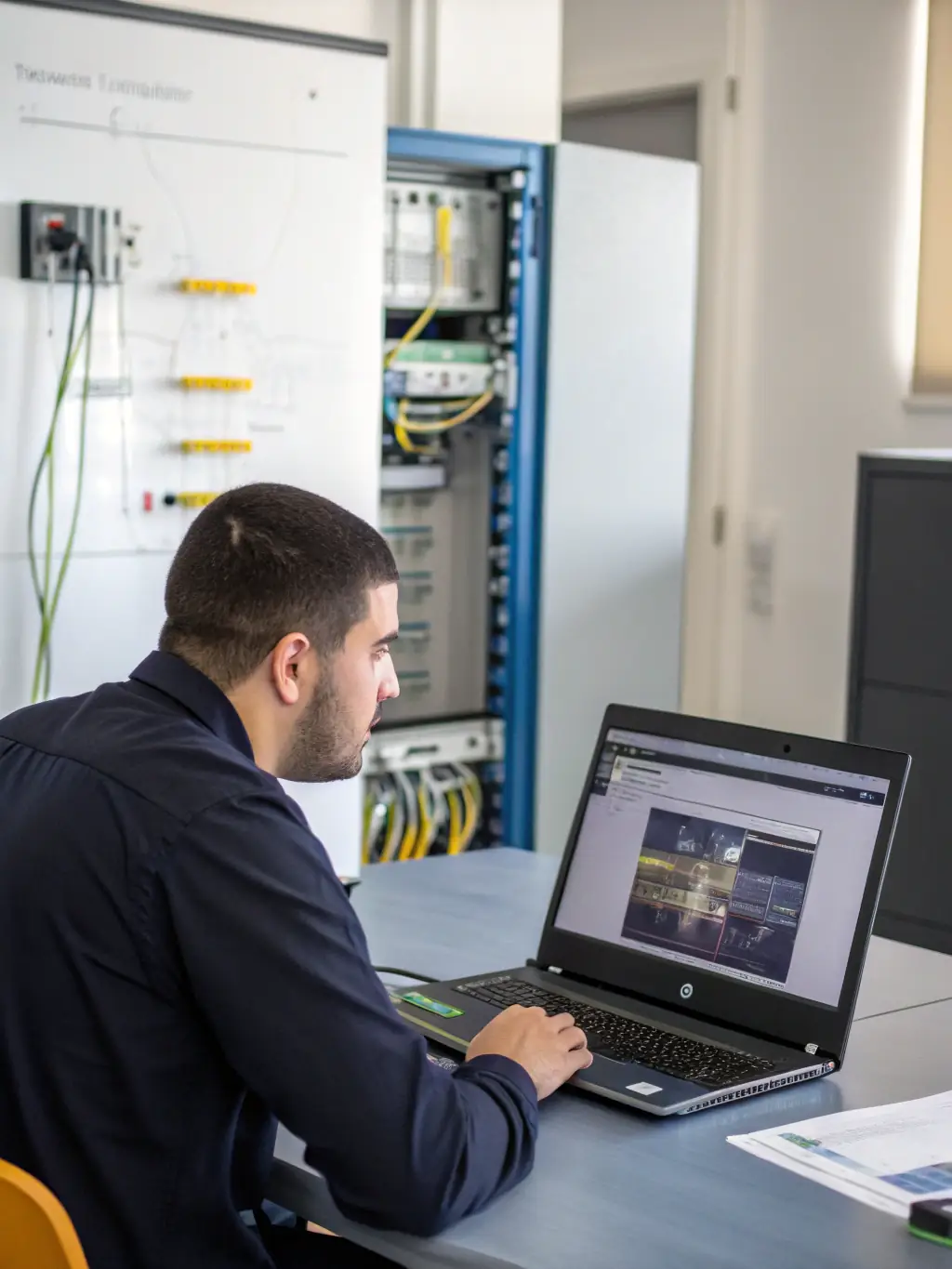 A screenshot of a detailed network documentation report, including cable layouts, termination points, and test results, provided by DataTel 360.