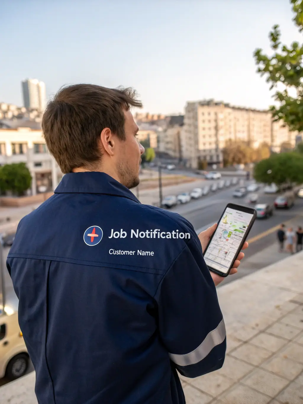 A close-up shot of a DataTel 360 technician in Atlanta, quickly responding to a network outage call, showcasing their rapid dispatch capability.