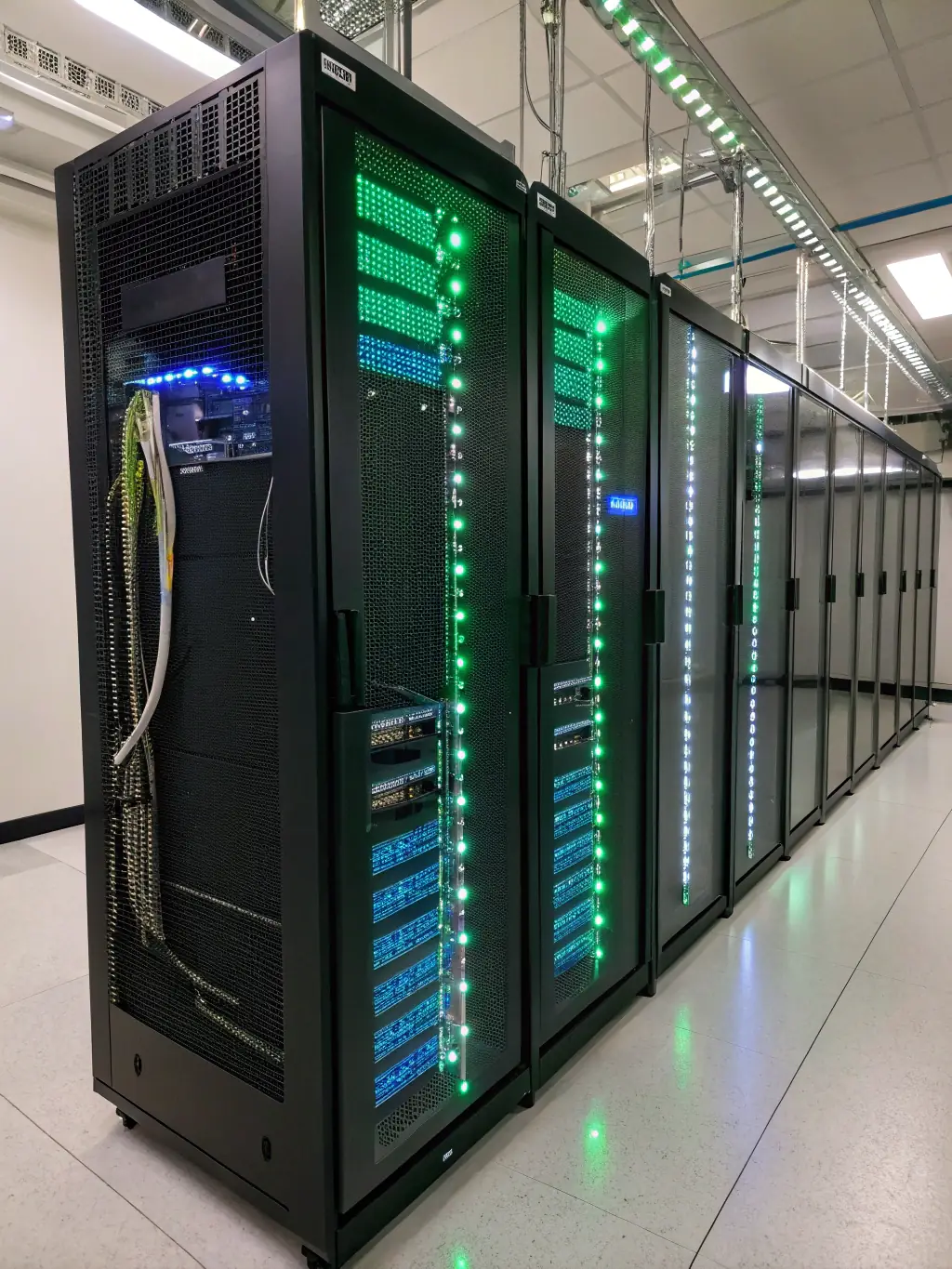A photo of a clean and organized server rack after a rack cleanup service, emphasizing the improved airflow and accessibility.