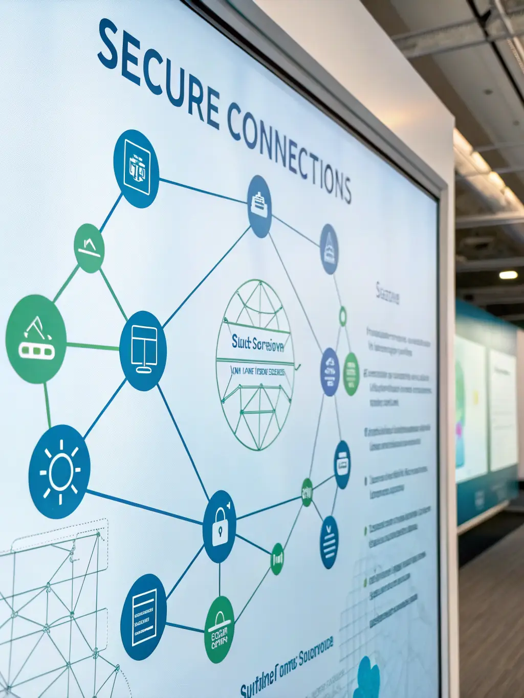 A padlock icon overlaid on a network diagram, symbolizing DataTel 360's commitment to enhanced security for businesses in Atlanta and Georgia.