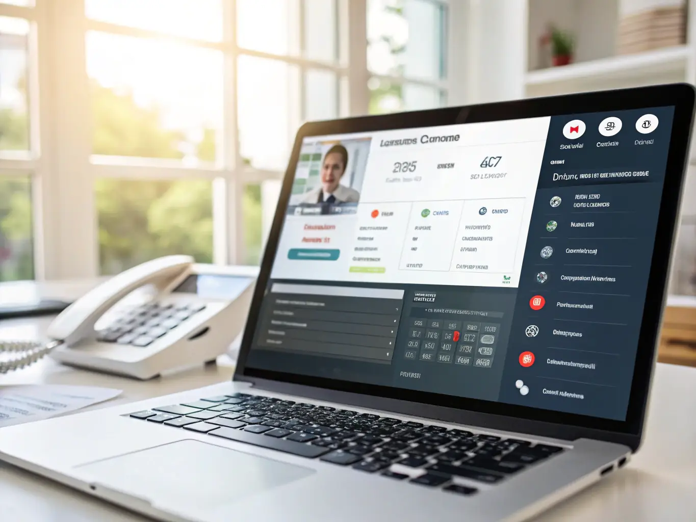 A screenshot of a user interface for call management software, showcasing features like call forwarding, call recording, and voicemail transcription. The interface is clean and intuitive, highlighting the ease of managing calls.