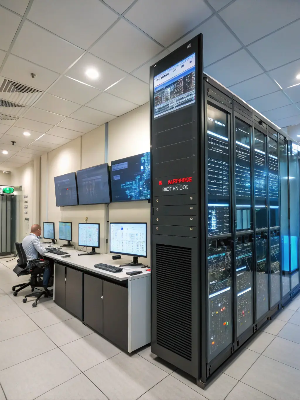 A modern image displaying various cybersecurity software interfaces and hardware firewalls from different vendors, highlighting DataTel 360's commitment to providing diverse security solutions.