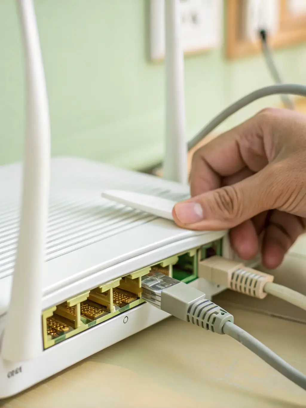 A technician installing a patch cable in a data center, with a focus on organized cable management and efficient connectivity.