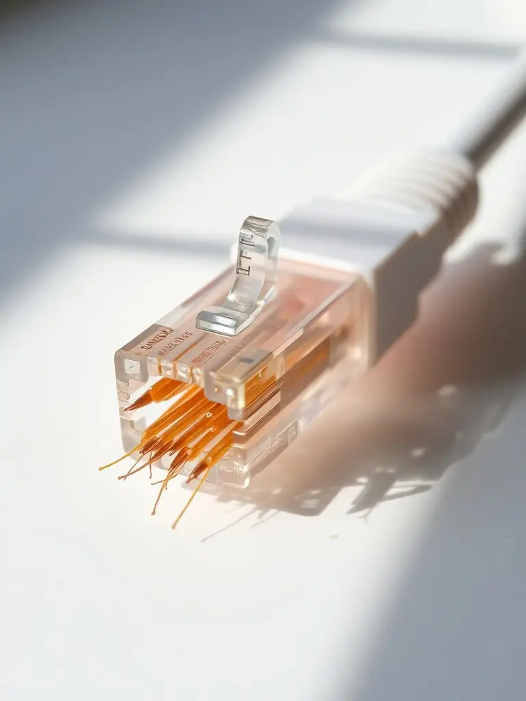 A damaged network cable with frayed wires, emphasizing the importance of prompt cable damage repair to prevent network disruptions.