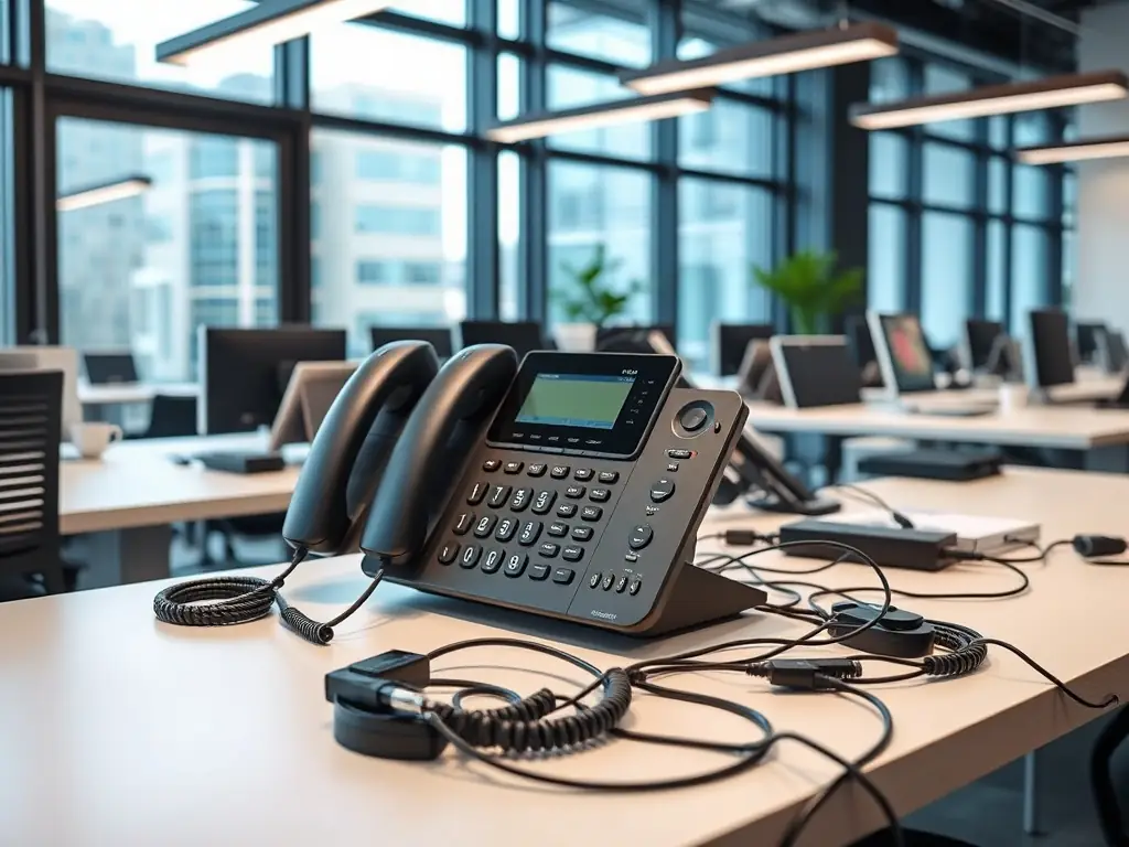 A well-maintained phone system in a modern office environment, symbolizing the extended lifespan and reliable performance DataTel 360 provides.