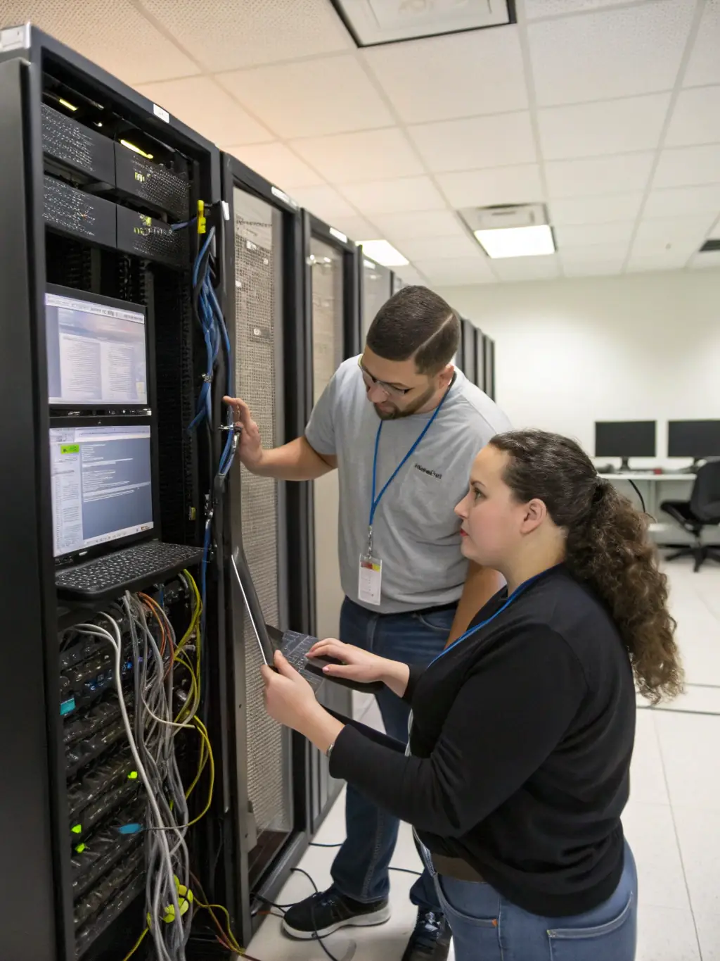 A DataTel 360 support team responding quickly to a network issue, demonstrating their commitment to fast response times and minimizing downtime for clients.