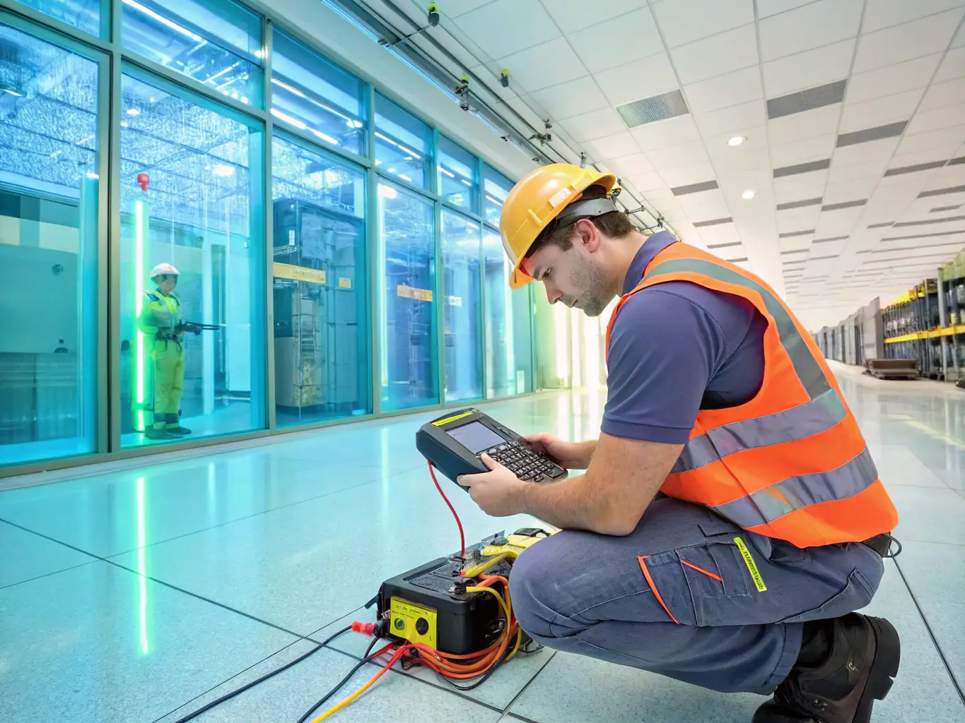 A technician expertly diagnosing a complex phone system issue with specialized tools, showcasing DataTel 360's commitment to precise and effective repairs.