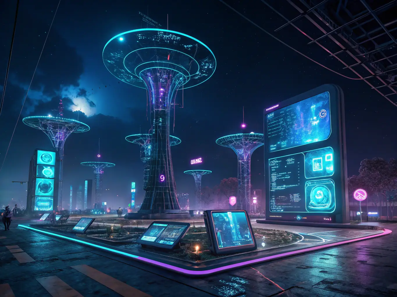A futuristic image depicting a network infrastructure evolving with Cat6 cabling, symbolizing the future-proof nature of the technology.