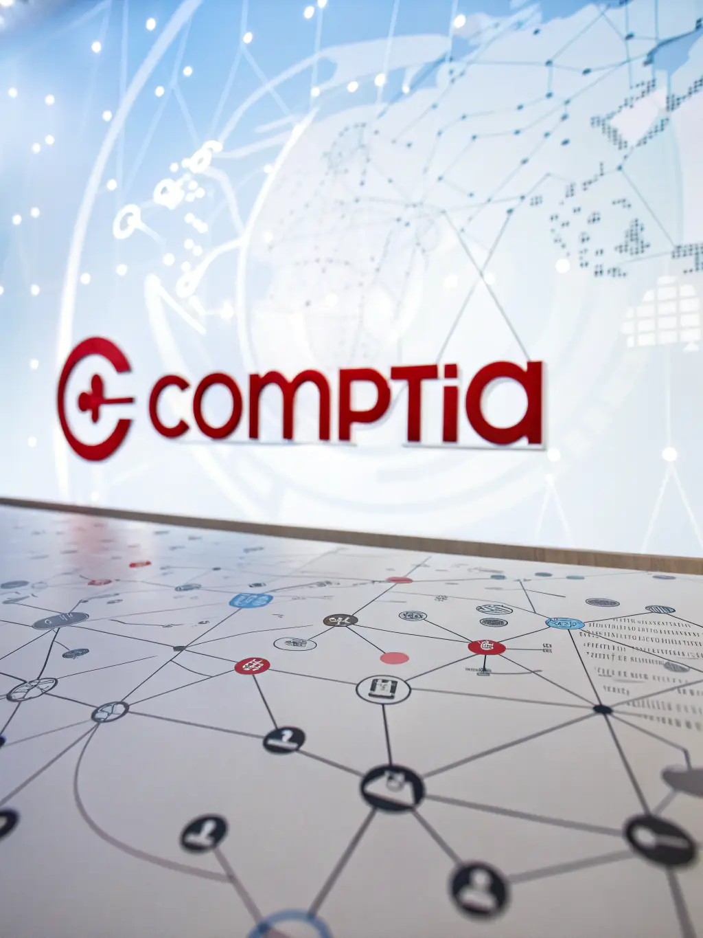 A collage showcasing various certifications held by DataTel 360 technicians, including fiber optic splicing, Cat6 cabling, and network troubleshooting.