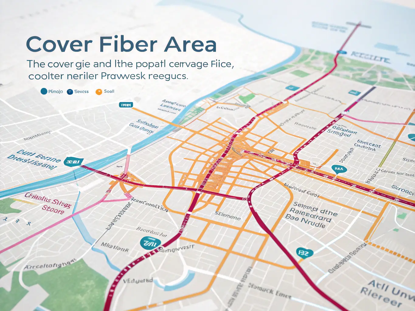 An image representing DataTel 360's nationwide service coverage, showing various locations across the country connected by fiber optic lines.