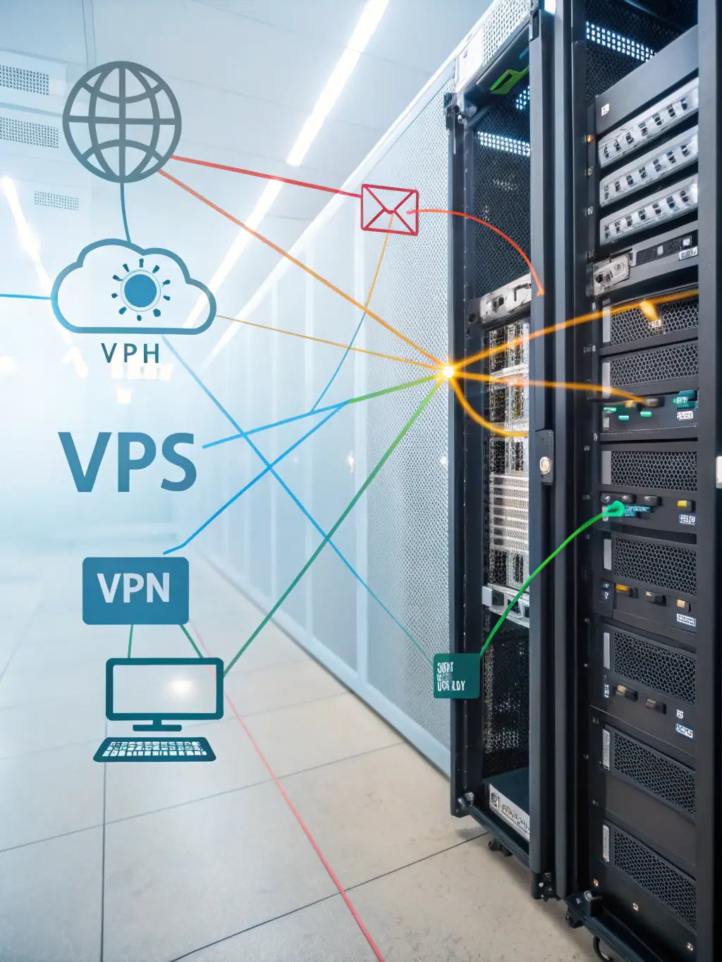 A network diagram showing a growing business expanding its network infrastructure, symbolizing the scalability of DataTel 360's services.