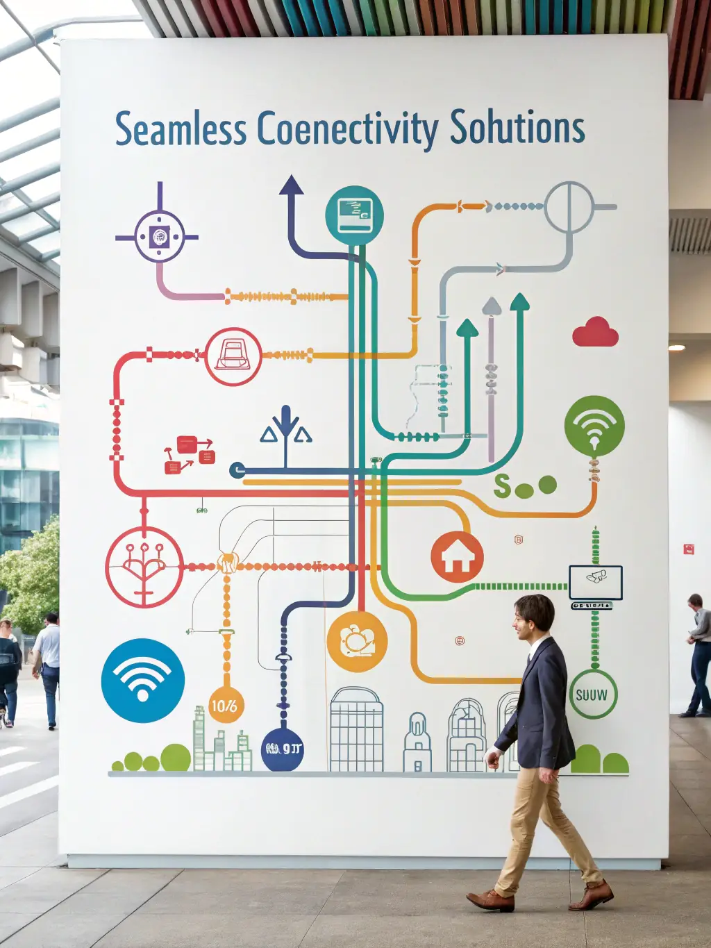 A network diagram illustrating improved data flow and network performance resulting from DataTel 360's solutions.