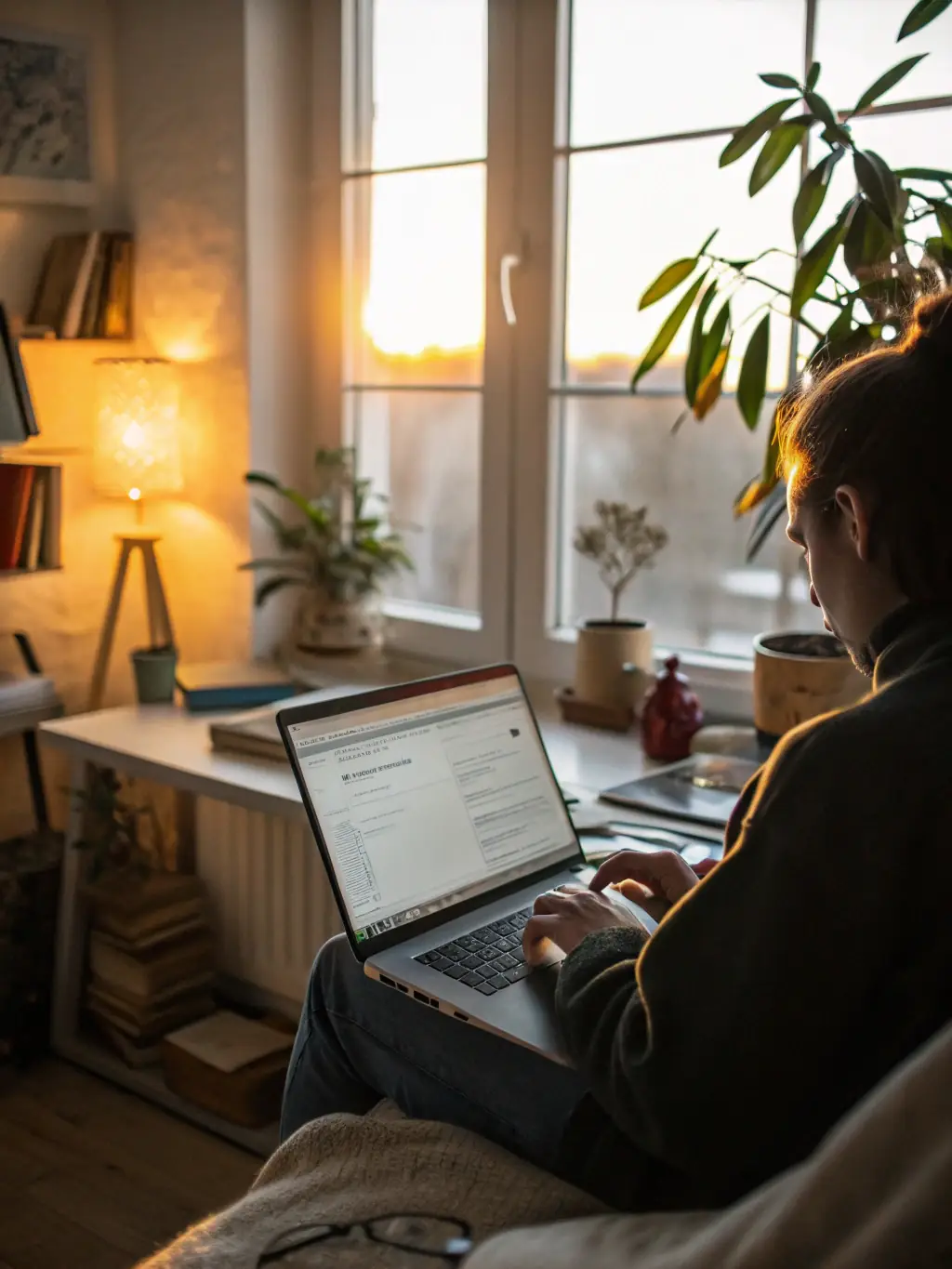 A person working remotely on a laptop with a VoIP phone app open, illustrating the enhanced mobility and flexibility offered by VoIP solutions.