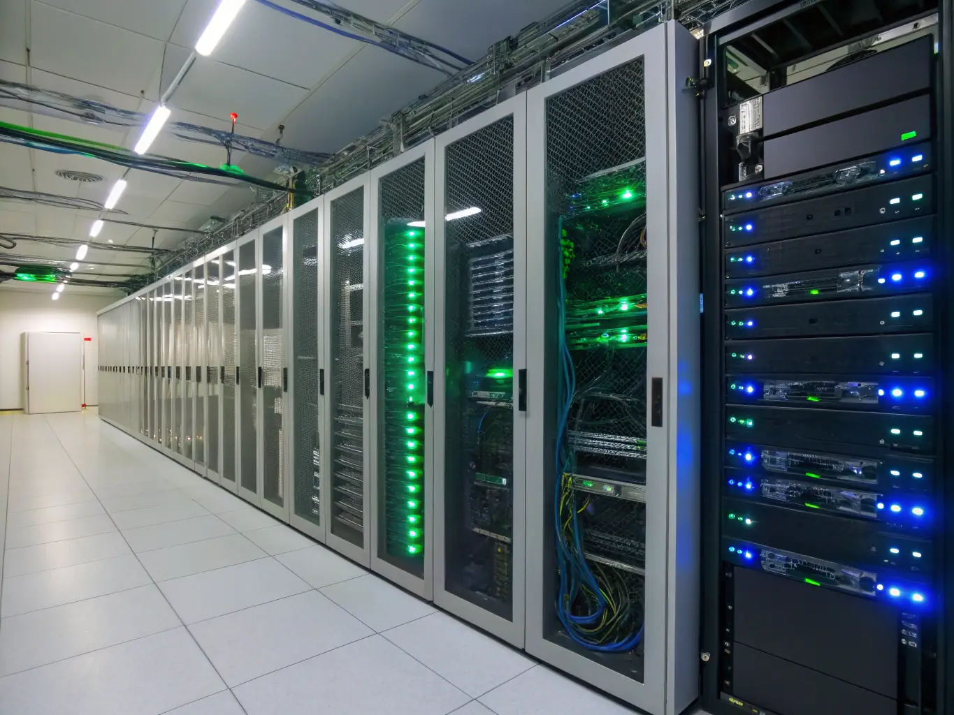A neat and organized server room with clearly labeled cables, showcasing DataTel 360's commitment to structured cabling solutions.