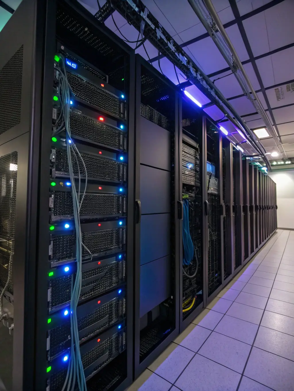 An image of a secure and professionally installed rack with various network devices, showcasing the importance of proper rack and stack services.