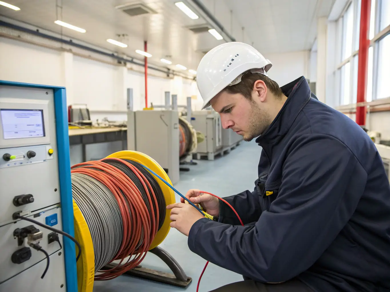 An image of a technician using specialized equipment to conduct thorough fiber optic testing, ensuring optimal performance and identifying potential issues.
