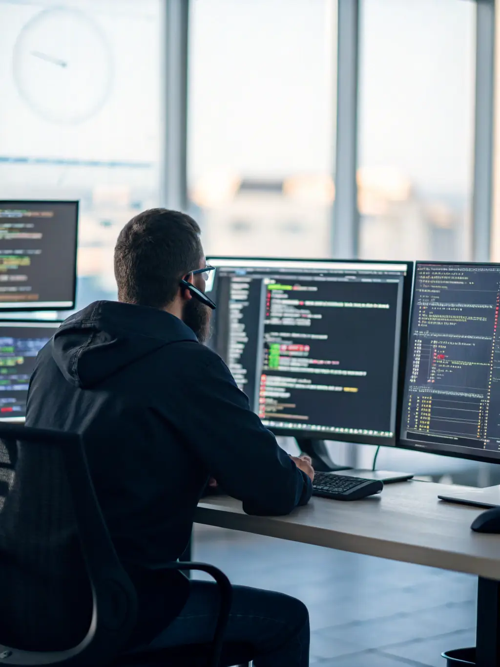 A close-up shot of DataTel 360's support team remotely troubleshooting a VoIP system issue, demonstrating their responsiveness and technical proficiency.