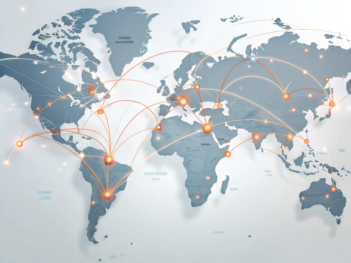A world map highlighting multiple office locations, illustrating DataTel 360's expertise in supporting multi-location organizations.