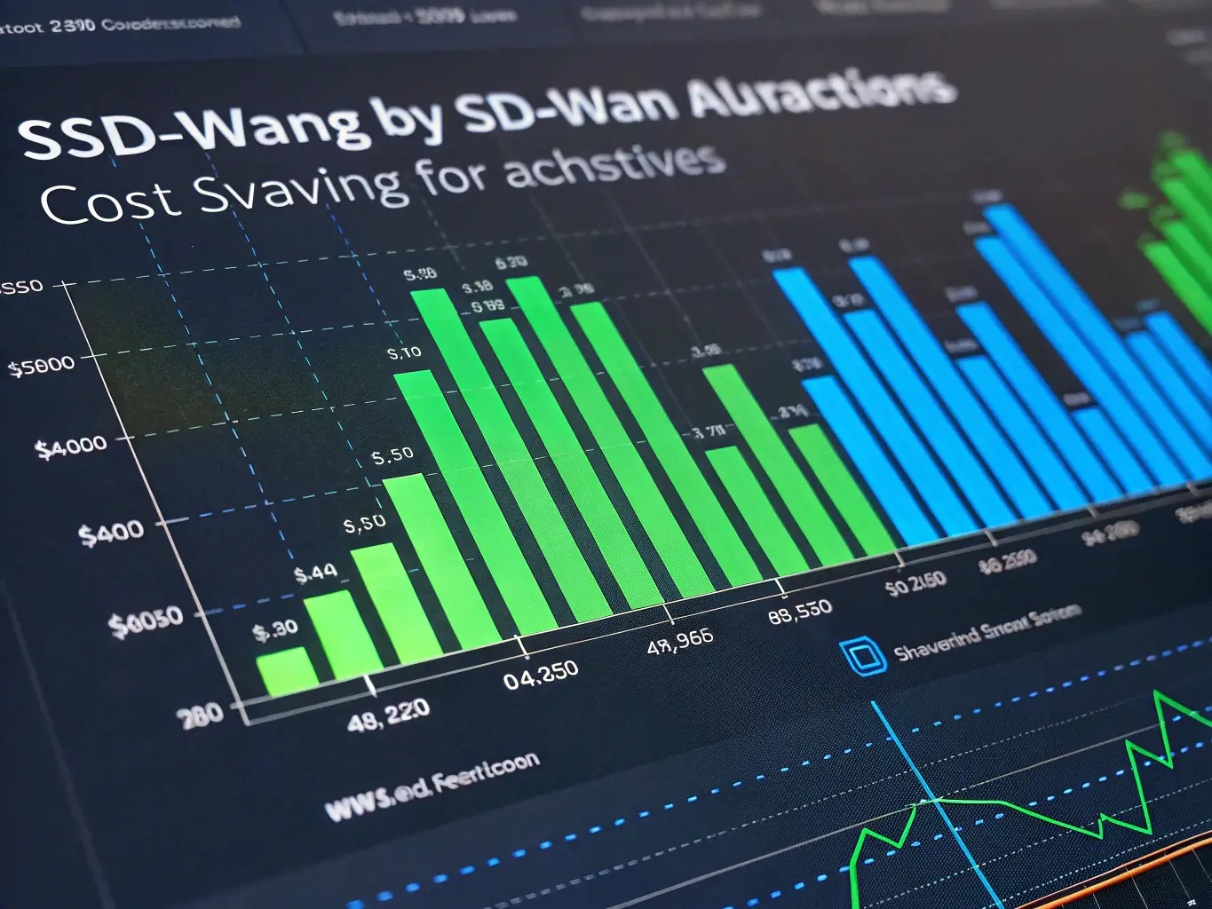 A graph showing cost savings achieved through efficient VoIP and structured cabling solutions, emphasizing the financial benefits for businesses.