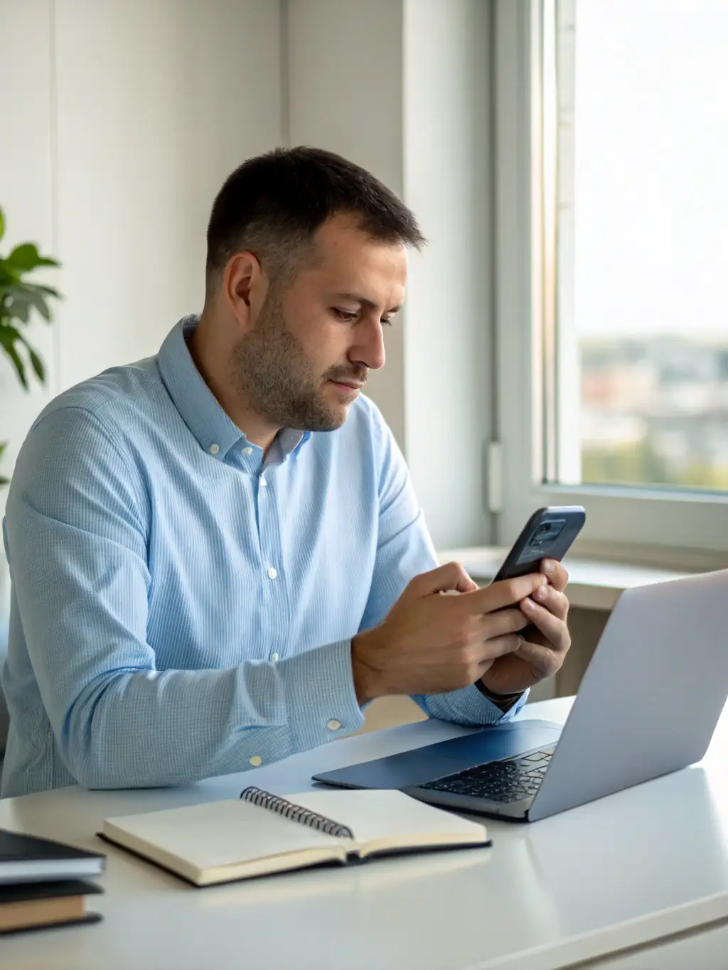 A professional using a softphone on their laptop during a video conference, illustrating the ease of use and integration with desktop environments.