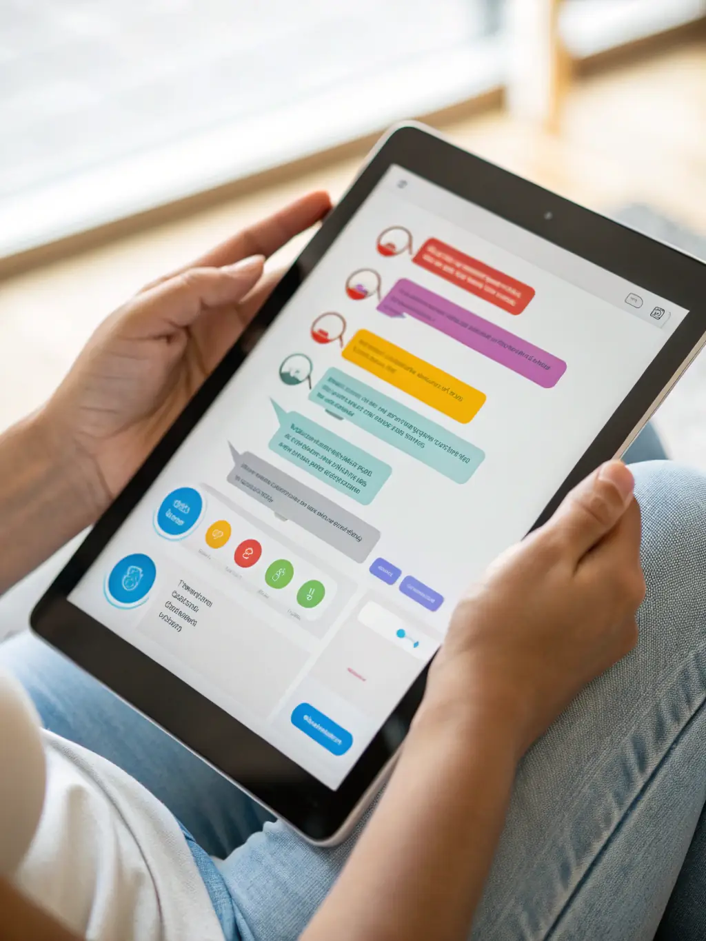 A graphic showing a voice interaction interface, emphasizing natural language processing and seamless communication.