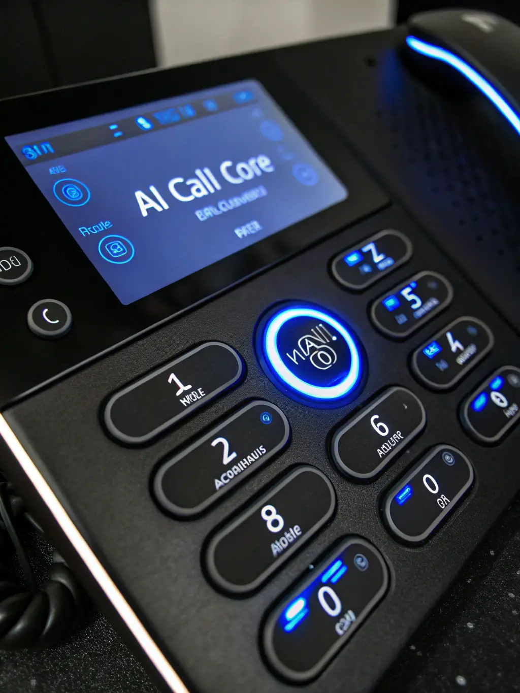 A high-quality photo of a digital interface showing AI call answering options, highlighting the ease of use and customization.