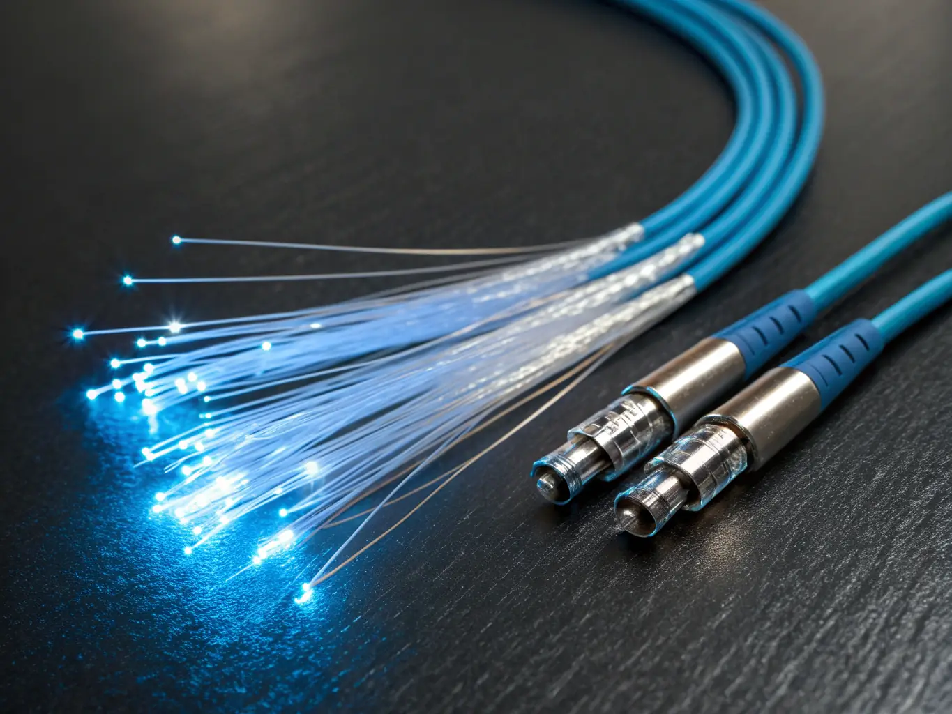 A visual representation of data flowing seamlessly through fiber optic cables, emphasizing the secure and efficient transmission of information.