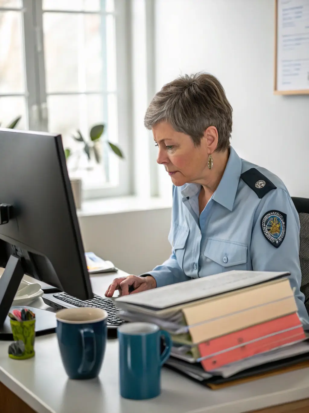 An image of a compliance officer reviewing a call transcript with highlighted sections indicating potential compliance issues, using a modern software interface.