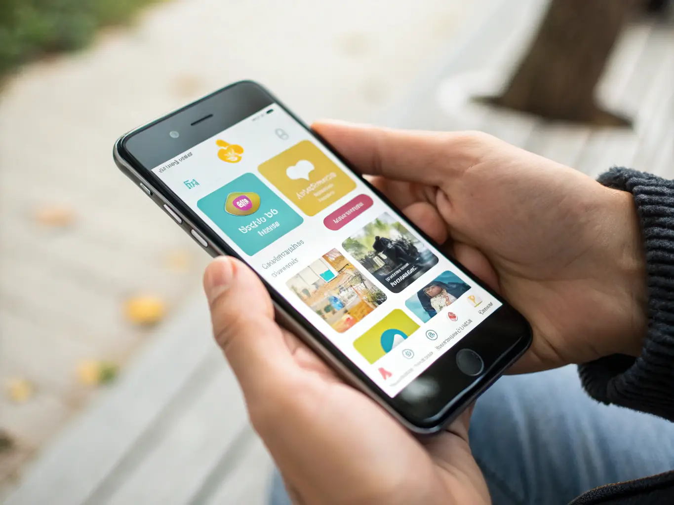 A smartphone displaying a business communication app interface, highlighting features such as call management, messaging, and contact synchronization, demonstrating the mobility offered by DataTel 360.