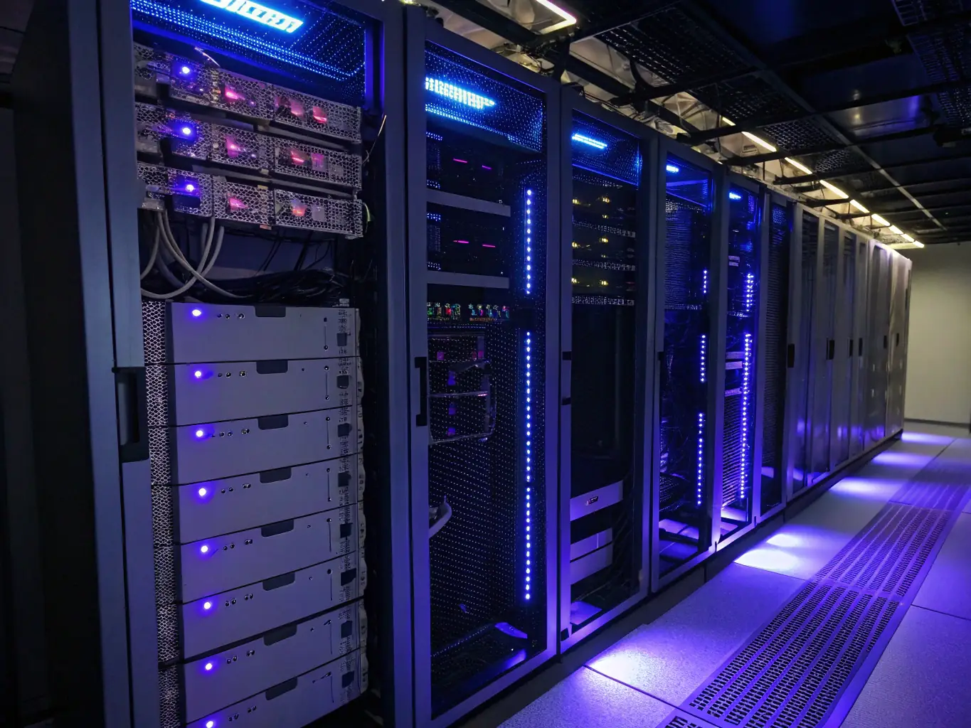 A clean and organized server room with neatly labeled cables and well-maintained equipment, showcasing DataTel 360's commitment to quality and organization.