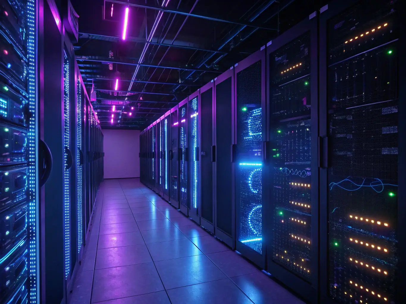 A specialized DataTel 360 technician working within a data center, performing maintenance and support on critical infrastructure.