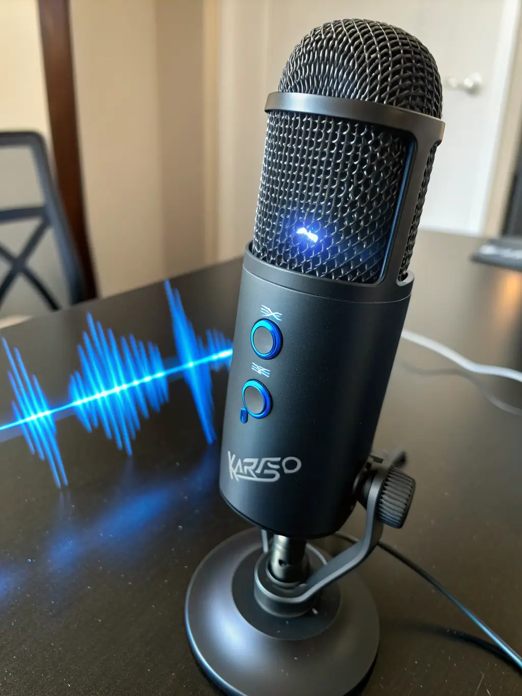 A clear VoIP call with high-quality audio, represented by sound waves and a microphone icon.