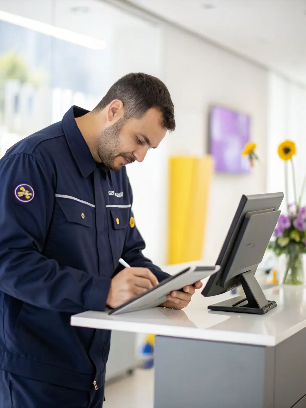 A technician remotely troubleshooting a network issue, representing DataTel 360's smart hands support. The image should convey responsiveness and problem-solving skills.