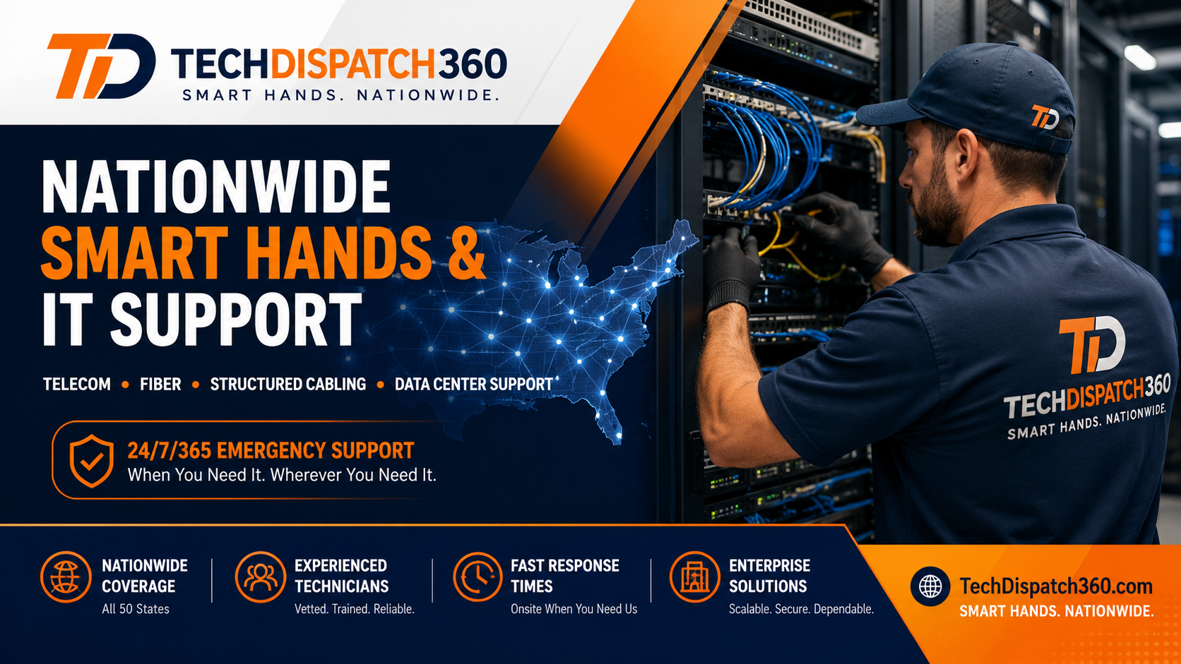 TechDispatch360 nationwide smart hands and IT support services for multi-location businesses