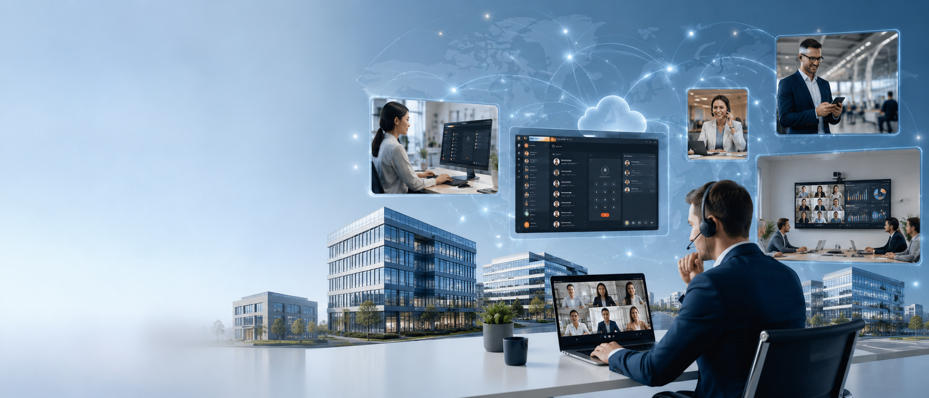 Virtual business phone system and cloud communications for Atlanta businesses — desk phones, softphones, and mobile apps connected through the cloud